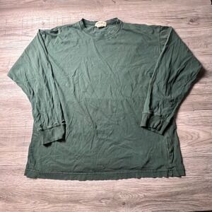 Eddie Bauer Long Sleeve T-Shirt Mens L Green Distressed Vintage Cotton P83
